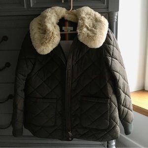 Boden olive green quilted coat
